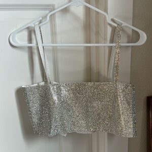 Shira silver rhinestone crop top from 12th tribe. Never worn